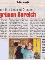 Uschi Bauer - Bei Freunden in Sachsen -
Sächsische Morgenpost v. 03.05.2012