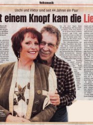 Uschi Bauer 44. Hochzeitstag
Sächsische Morgenpost v. 20.3.2014