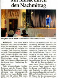 Uschi Bauer - Konzert in Aidenbach
PnP - Vilshofener Anzeiger v. 6.3.2015