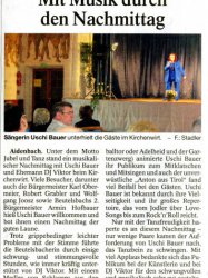 Uschi Bauer - Konzert in Aidenbach
PnP - Vilshofener Anzeiger v. 6.3.2015