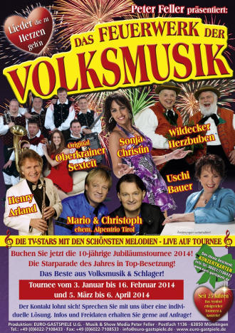 Uschi Bauer auf Tournee Feuerwerk der Volksmusik 2014